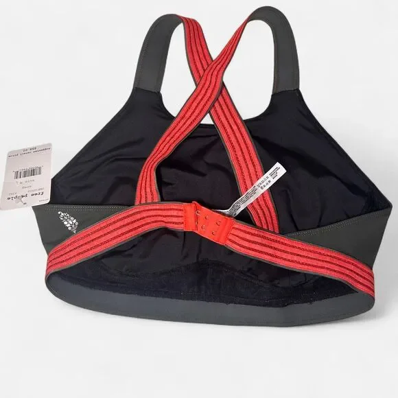 Free People Practice Makes Perfect Green/Pink Strappy Sports Bra Gorpcore Y2K M - Picture 3 of 4
